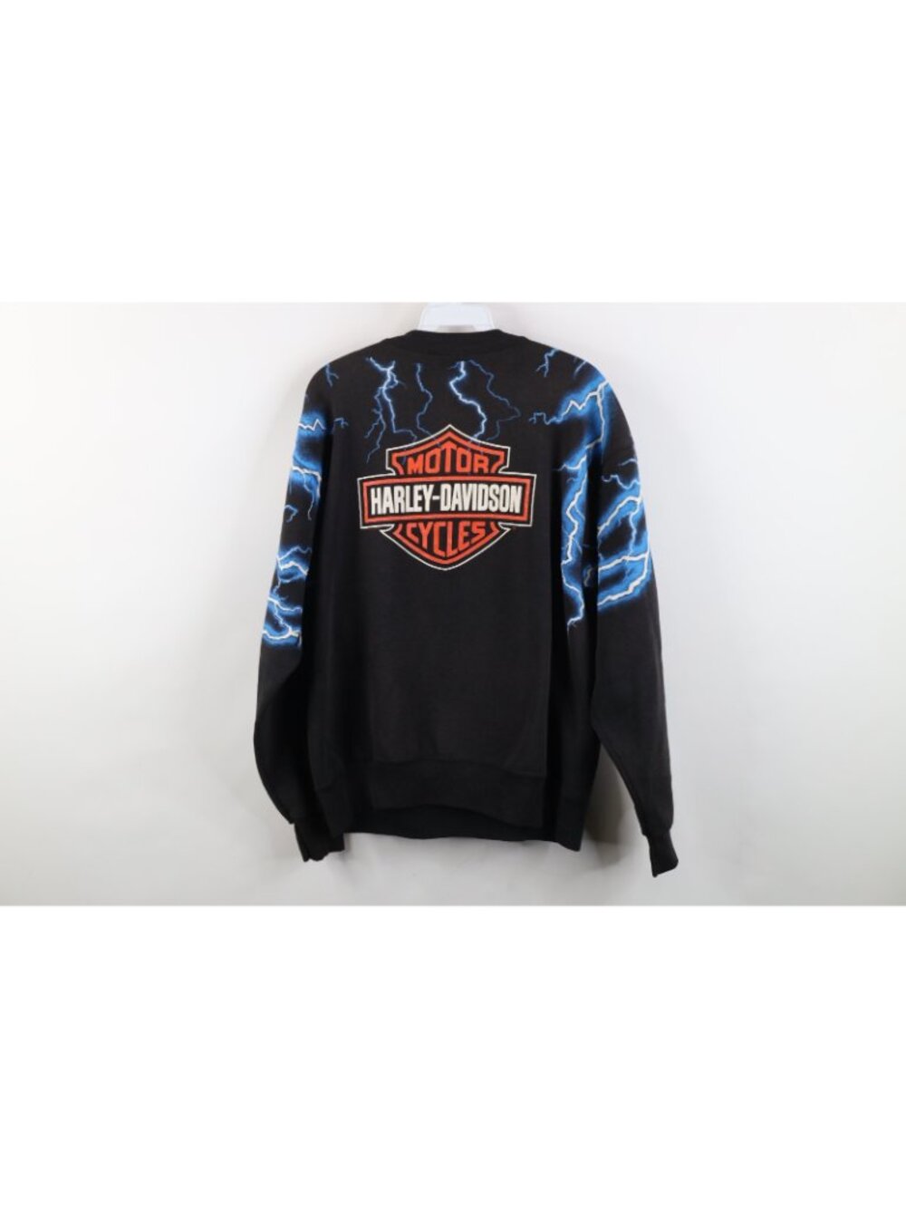 Vintage 90s Harley Davidson Lightning Crewneck Sweatshirt Mens Size L Black USA - Picture 10 of 12
